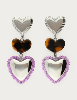 My Jewellery Earrings stmt heart leopard beads MJ12622